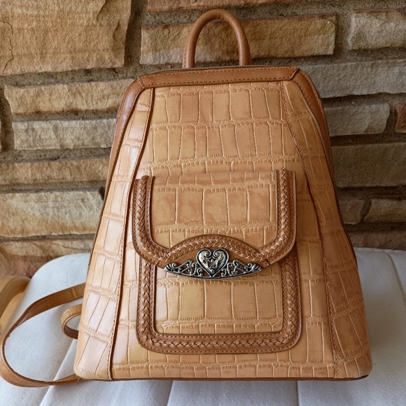MC Marc Chantal Handbags - Vintage MC Marc Chantal Tan Embossed Leather Bag Purse Silver Western Details
